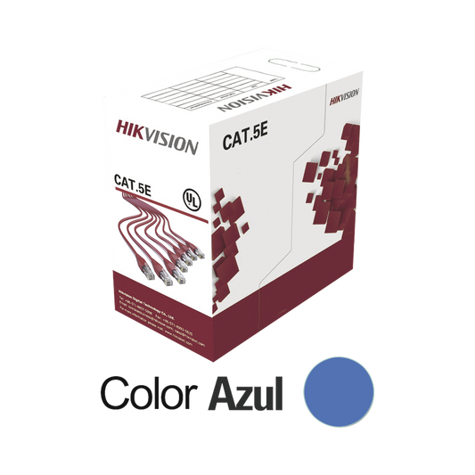 DS-1LN5E-SB Bobina de Cable UTP 305 Metros / Cat5E (24 AWG) / Color Azul / PVC (CM) / Uso en Interior / 100% Cobre / Aplicaciones de CCTV y Redes de Datos