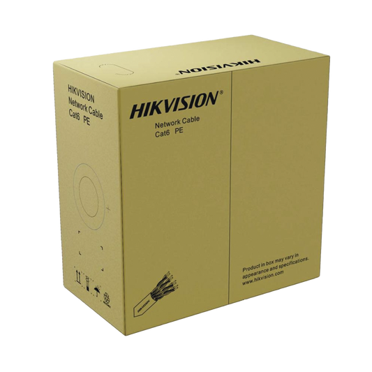 DS-1LN6OUTPE Bobina de Cable UTP 305 Mts / Cat 6 (24 AWG) / Color Negro / Uso en Exterior / 100% Cobre / Aplicaciones de CCTV y Redes de Datos
