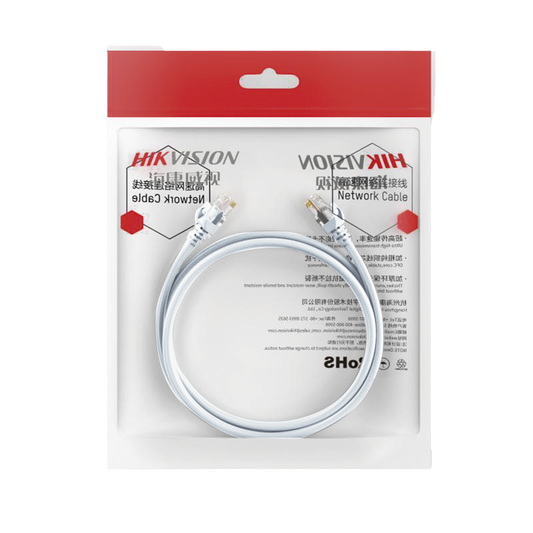 DS-1NP6UEC0-050-W - Cable de Parcheo (Patch Cord) / UTP / Cat. 6 (24 AWG) / 0.50 Metros (1.64 Pies) / Color Blanco / Ideal para PoE+ / Interior