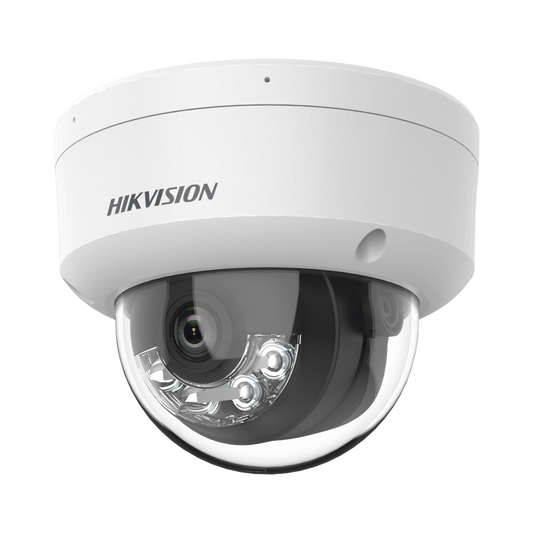 DS-2CD1163G2-LIUF [Dual Light] Domo IP 6 Megapixel / Lente 2.8 mm / 30 mts IR + 30 mts Luz Blanca / Micrófono Integrado / Antivandálico IK08 / ACUSENSE Lite / Exterior IP67 / H.265 / PoE / ONVIF / Micro SD