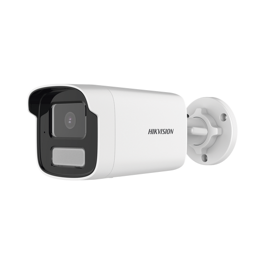 DS-2CD1T83G2-LIU(F) [Dual Light] Bala IP 8 Megapixel  (4K) / Lente 4 mm / 50 mts IR + 50 mts Luz Blanca / Micrófono Integrado / ACUSENSE Lite / Exterior IP67 / H.265 / PoE / ONVIF / Micro SD