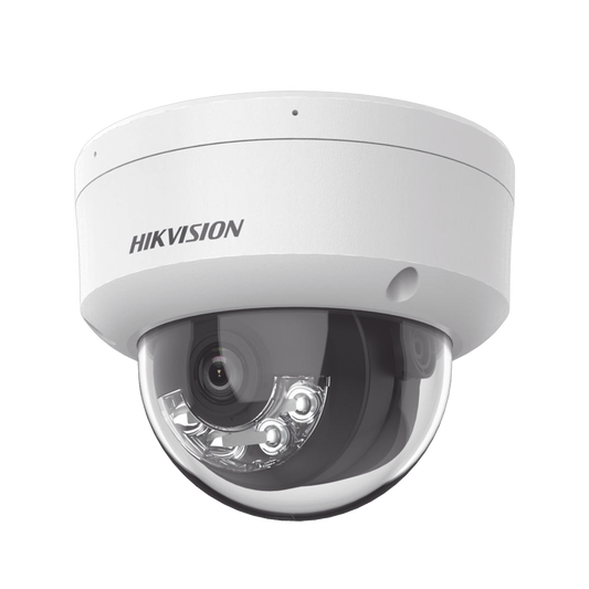 DS-2CD2123G2-LIS2U [Dual Light + 2 Micrófonos Integrados] Domo IP 2 Megapixel / Lente 2.8 mm / 30 mts Luz Blanca + 30 mts IR / ACUSENSE / Exterior IP67 / IK10 / WDR 120 dB / PoE / ONVIF / Micro SD / Metal / ACUSEARCH