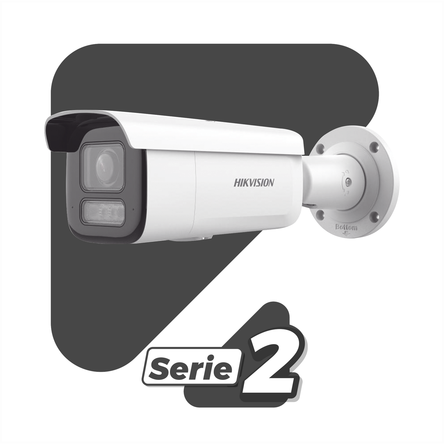 DS-2CD2623G2-LIZS2U - [Dual Light + 2 Micrófonos Integrados] Bala IP 2 Megapixel / Lente Mot. 2.8 a 12 mm / 60 mts Luz Blanca + 60 mts IR / ACUSENSE / Exterior IP67 / IK10 / WDR 120 dB / PoE+  / Alarmas I/O / Micro SD / Metal / IK10 / ACUSEARCH
