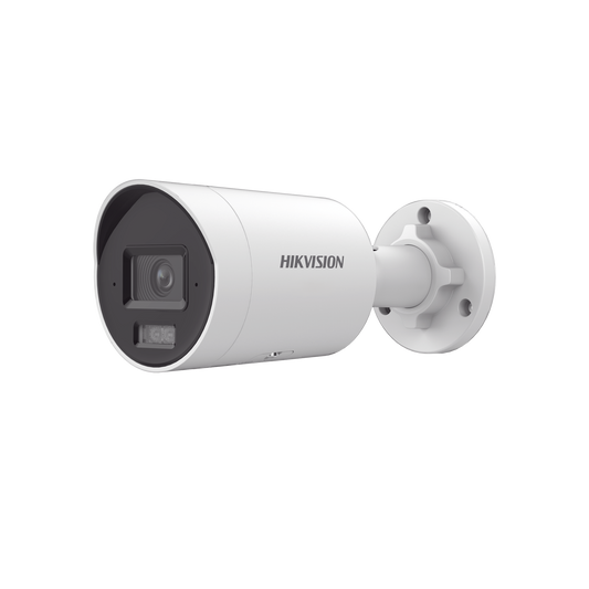 DS-2CD3087G3-LIU - Bala IP 8 Megapixel (4K) / Imagen a Color 24/7 / Lente 2.8 mm / Luz Blanca 40 mts / Exterior IP67 / WDR 130 dB / Entrada y Salida de Audio y Alarma / Captura Facial / ONVIF / Micro SD / Micrófono Integrado