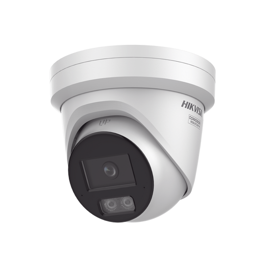 DS-2CD3347G3-LISU - Turret IP 4 Megapixel / Imagen a color 24/7 / Lente 2.8 mm / Luz Blanca 40 mts / Exterior IP67 / Micrófono Integrado / WDR 120 dB / Audio y Alarma / Onvif / MicroSD