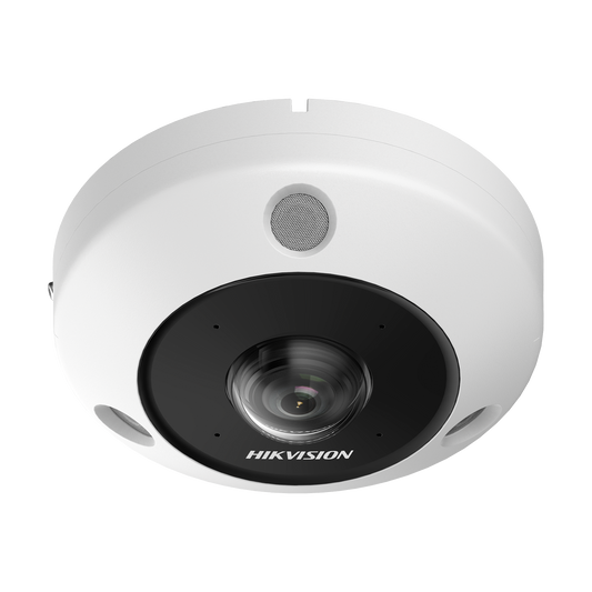 DS-2CD63C5G1-IVS Fisheye IP 12 Megapixel / 180° - 360° / Dewarping / Lente Inmervision / Heat Map / HEOP 2.0 / Conteo de Personas / IP67 / IK10 / 15 mts IR / Entrada y Salida de Audio y Alarma / Múltiples Vistas / Micrófono Integrado