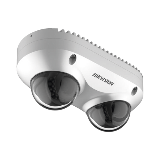 DS-2CD6D42G0-IS - PanoVu Series / Lente Dual de 4 Megapixel / 2 Lentes Fijos de 2.8 mm / Recomendado para Pasillos o Esquinas / IP67 / IK10 / PoE / WDR 120 dB / 10 mts IR / Entrada y Salida de Audio y Alarma / MicroSD
