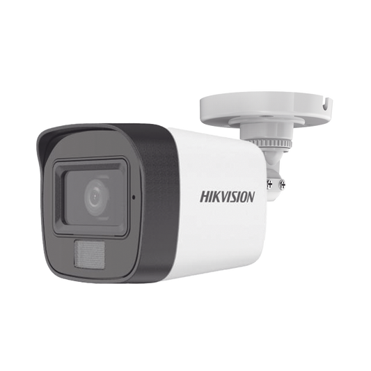 DS-2CE16D0T-LFS - [Dual Light + ColorVu] Bala TURBOHD 2 Megapixel (1080p) / Lente 2.8 mm / 30 mts IR EXIR + 20 mts Luz Blanca / Micrófono Integrado / Gran Angular 101° / Exterior IP67 / 4 Tecnologías