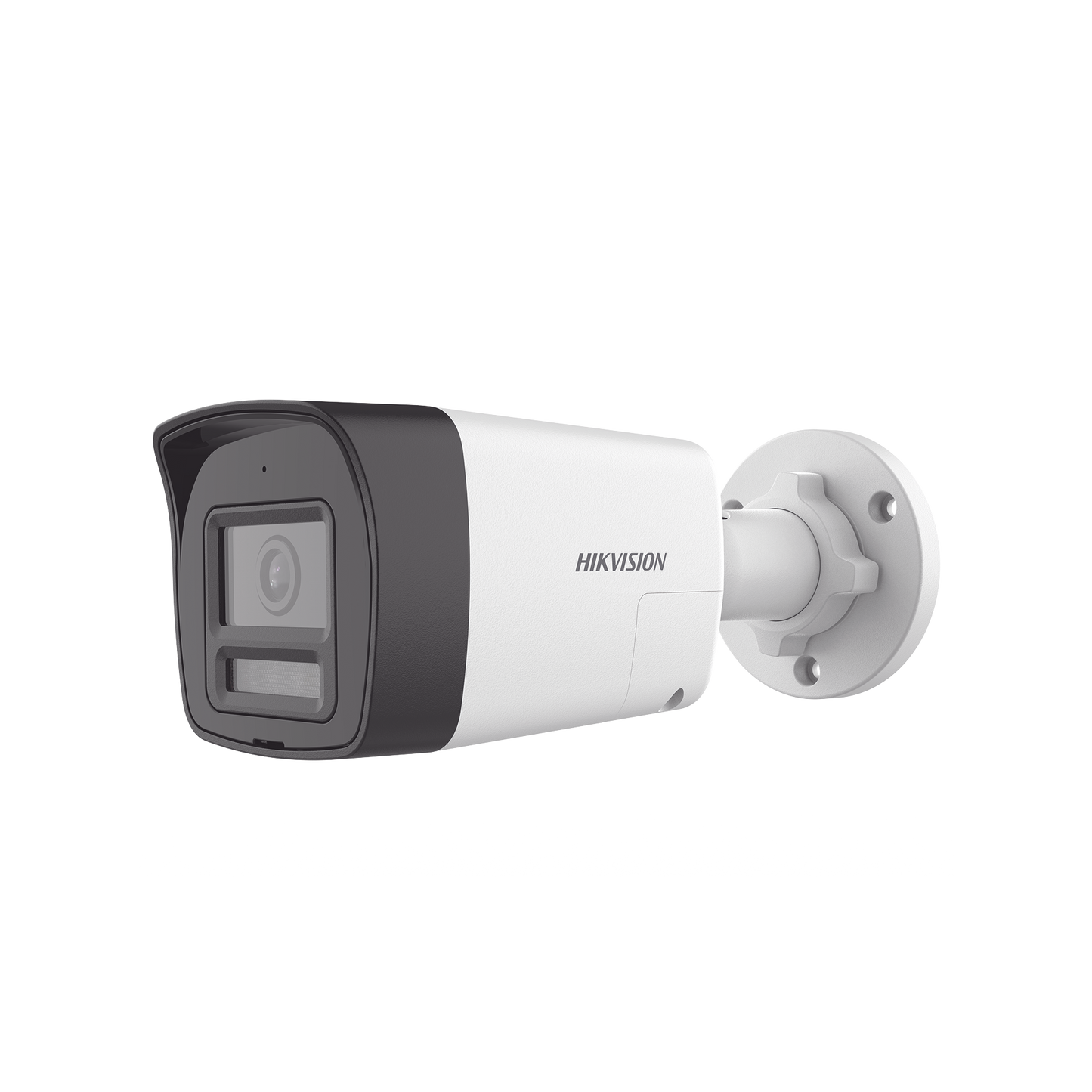 DS-2CE16D0T-LTS [Audio Bidireccional + Dual Light + ColorVu] Bala TURBOHD 2 Megapixel (1080p) / Lente 2.8 mm / 30 mts IR EXIR + 20 mts Luz Blanca / Micrófono y Bocina Integrado / Exterior IP67 / Metal / dWDR