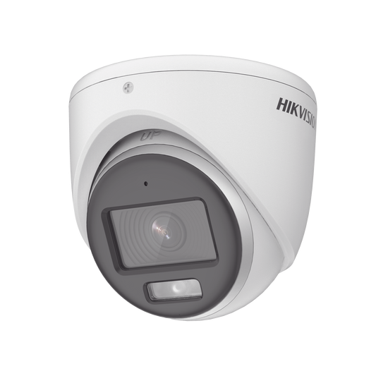DS-2CE72KF0T-FS - [ColorVu] Turret TURBOHD 3K (5 Megapixel) / Micrófono Integrado / Lente 3.6 mm / Imagen a Color 24/7 / 40 mts Luz Blanca / Exterior IP67 / dWDR / 4 Tecnologías