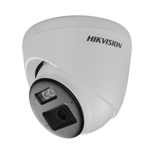 DS-2CE78D0T-LTS [Audio Bidireccional + Dual Light + ColorVu] Turret TURBOHD 2 Megapixel (1080p) / Lente 2.8 mm / 40 mts IR EXIR + 40 mts Luz Blanca / Micrófono y Bocina Integrado / Exterior IP67 / dWDR