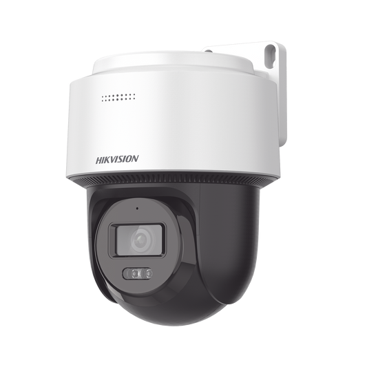 DS-2DE2C400MWG-E - [FlexVu]  Domo PT IP 4 Megapixel / Lente 4 mm  / Dual Light (30 mts IR + 30 mts Luz Blanca)  / Autoseguimiento en Humanos / PoE / IP66 / Micrófono y Bocina Integrado (Audio de Dos Vías) / Micro SD / Incluye Montaje de Pared o Techo /