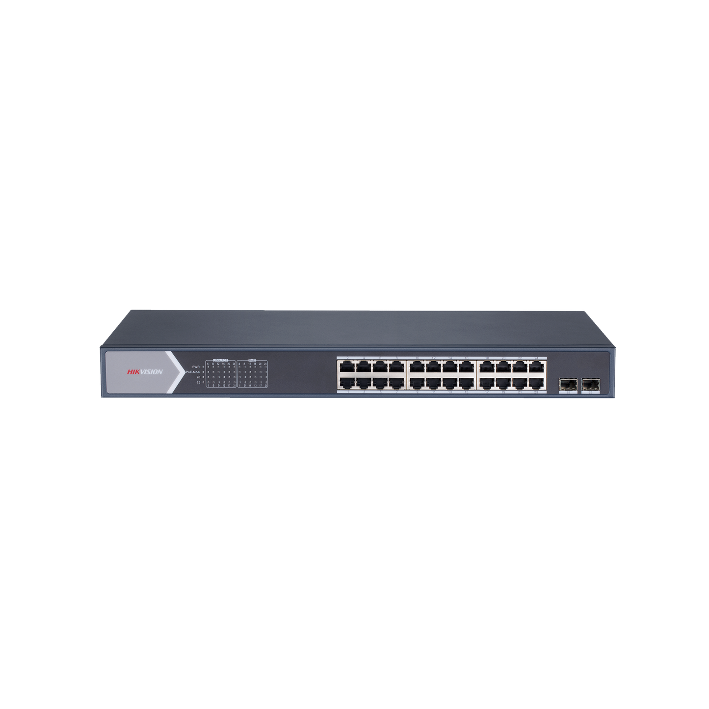 DS-3E1526P-SI Switch Gigabit PoE+ / Administrable / 24 Puertos 1000 Mbps PoE+ / 2 Puertos SFP / Configuración Remota desde Hik-PartnerPro / PoE Extendido 250 Metros / 370 Watts