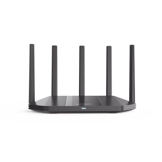 DS-3WR18X - Router Inalámbrico / Wifi 6 / Hasta 1800 Mbps / MESH / Doble Banda AC (2.4 GHz y 5 GHz) / 4 Puertos 1000 Mbps /  5 Antenas Omnidireccional / Interior / Beamforming Optimizado /  Administración Gratuita desde la Nube