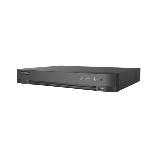 DS-7204HGHI-M1(T) [Audio Bidireccional] DVR 4 Canales TurboHD + 1 Canal IP / 2 Megapixel (1080p) Lite / Acusense Lite (Evita Falsas Alarmas) / Audio por Coaxitron / 1 Bahia de Disco Duro / H.265+ / Salida de Vídeo Full HD