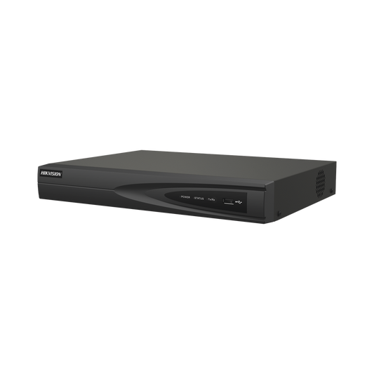 DS-7608NI-Q1/8P(D) NVR 8 Megapixel (4K) (Compatible con Cámaras ACUSENSE) / 8 canales IP / 8 Puertos PoE+ / 1 Bahía de Disco Duro / Salida de Vídeo en 4K / 300 Metros PoE Modo Extendido