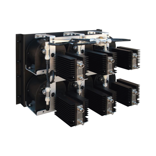 Combinador de Cerámica en Panel/ Rack 19", 851-869 MHz, 3 Canales, 150 kHz de Sep. min, N Hembras / DIN 7-16 Hem.