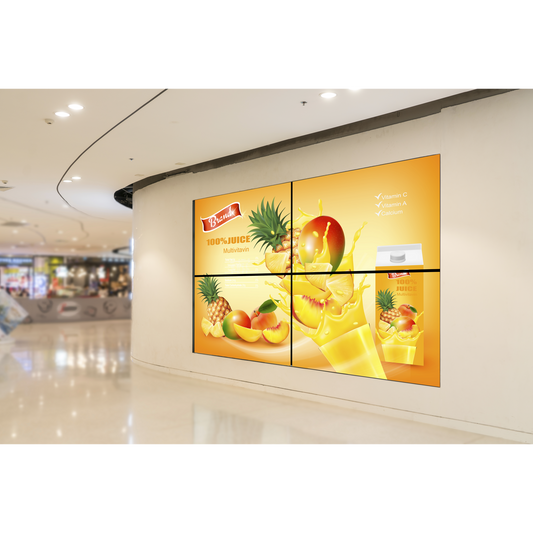 Kit Videowall Comercial 2X2 / Incluye 4 Pantallas 55 / Controlador de 2 Entradas HDMI / Base de Pared