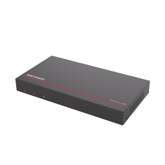 DS-E08NI-Q1/8P/1T NVR + eSSD / 4 Megapixel / 8 Canales IP / 8 Puertos PoE+ / eSSD de 1 TB / ACUSENSE / Diseño Compacto y Cero Ruido