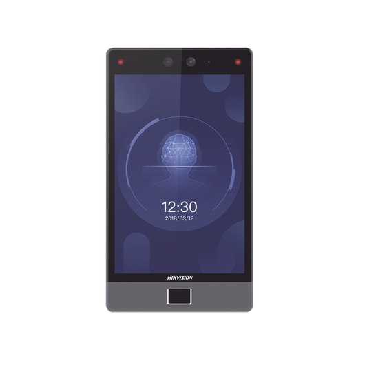 DSK1T680DFE1 Terminal Facial Min Moe 8 Touch con Lector de Huellas / Delgada y Estética / PoE / 100,000 rostros / Exterior IP65 / Función de Videoportero y Lectura de Códigos QR / Lectura de tarjetas