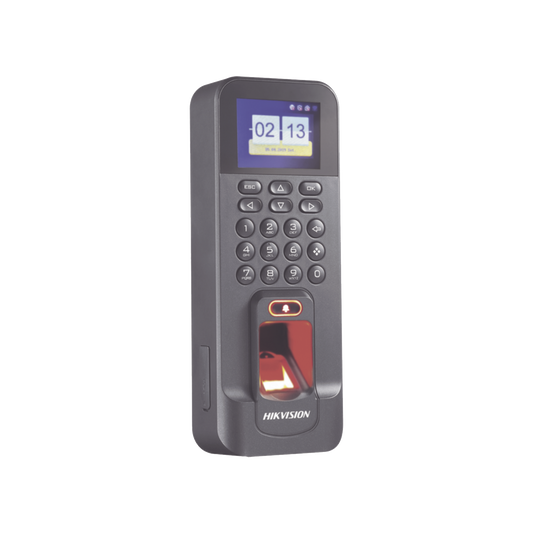 DS-K1T804AEF Biométrico WiFi de Acceso y Asistencia Compatible con APP Hik-Connect (P2P) / Soporta Biometrico Esclavo RS-485 / Lectura de Huella y Tarjetas EM / TCP/IP / 150,000 Eventos / Relevador para Chapa y Reportes de Asistencia