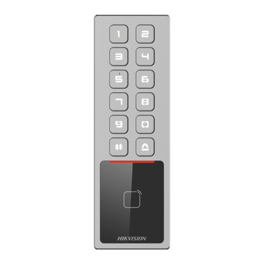 DS-K1T805MX Teclado Exterior Antivandálico IP65 & IK08 / Administrable en la Nube / Alta y Baja de Passwords Remotamente con Horarios / Acceso por PIN o Tarjeta MIFARE