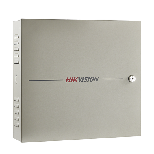 DS-K2604T Controlador de Acceso / 4 Puerta / 8 Lectores Huella y Tarjeta / Integración con Video / 100,000 Tarjetas / Incluye Gabinete y Fuente de Alimentación 12Vcc/8A / Soporta batería de respaldo