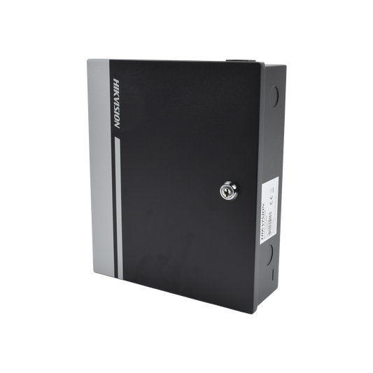 DS-K2801 Controlador de Acceso para 1 Puerta y  2 Lectores  / Fácil Administración con Software Gratuito / Incluye Gabinete y Fuente de Alimentación 12Vcc/8A / 10,000 Tarjetas / 50,000 Eventos