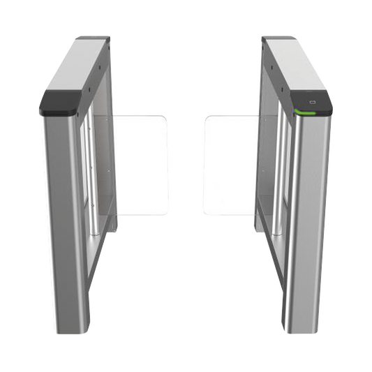 DS-K3B220LX-LR/PG-DP90 Kit de Torniquetes Swing IZQUIERDO y DERECHO / Preparación para Instalar Terminal Facial con Montaje DS-KAB6ZU1 (No incluidos) / 3,000,000 MCBF / 4 Pares de IR / Carril de 90 cms
