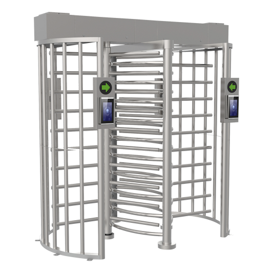 DS-K3H4420-120/PG-DM60 Torniquete DOBLE (2 Carriles) de Cuerpo Completo Bidireccional / Exterior / Acero Inoxidable SUS304 / 30 Personas por Minuto / Compatible con Reconocimiento Facial (Terminal no Incluida)