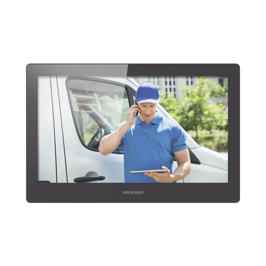 DS-KH8520-WTE1 Monitor Touch Screen 10 para Videoportero IP / Estético / Video en Vivo / WiFi / Apertura Remota / llamada entre monitores / Audio de dos vías / Policarbonato