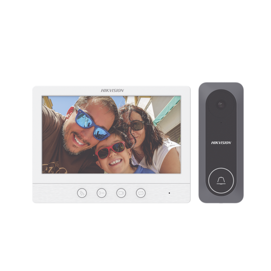 DS-KIS212 Kit de Videoportero TurboHD con Pantalla LCD a Color de 7 / Frente de Calle para Exterior de Policarbonato / 720p (1 Megapíxel )130° de Visión (Gran Angular)