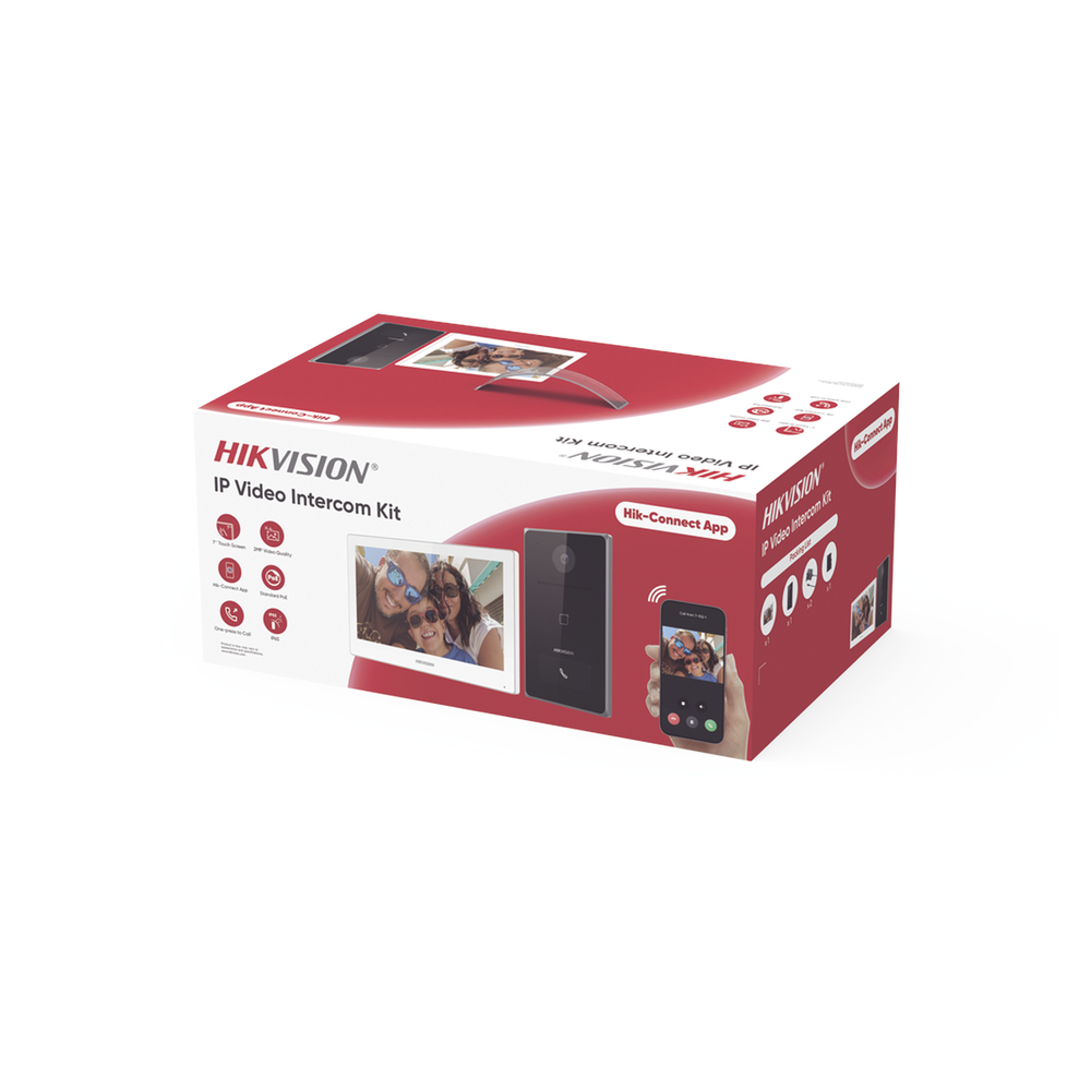 DS-KIS608-P Kit de Videoportero IP / Frente de calle para exterior / 2MP / Lector de Tarjeta MiFARE / Monitor Interior / WiFi / Pantalla de 7" Touch