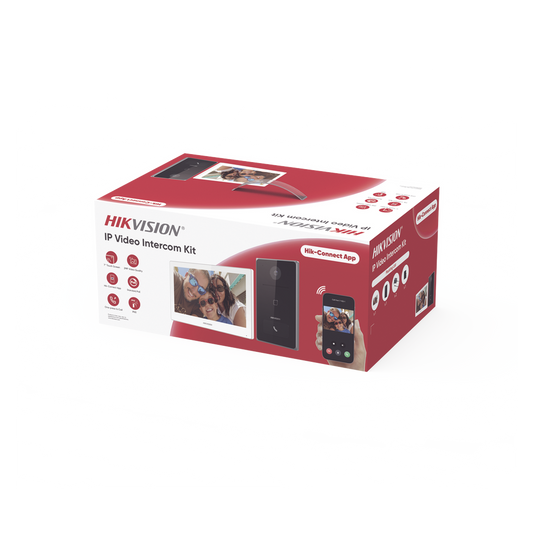 DS-KIS608-P Kit de Videoportero IP / Frente de calle para exterior / 2MP / Lector de Tarjeta MiFARE / Monitor Interior / WiFi / Pantalla de 7" Touch