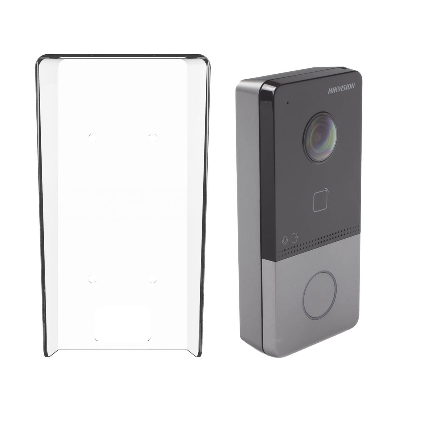 DS-KV6113-WPE1(C)/K Kit Videoportero IP + Carcasa protectora 2 Megapixel  / PoE Estandar / IP65  / Apertura desde Hik-connect / Soporta 1 Departamento y Hasta 6 Monitores / Soporta Tarjetas Mifare / 1 Salida Relay