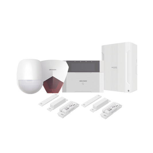DS-PHA64-LP/PACK(R) KIT Panel de Alarma HYBRID PRO / 1 Panel Híbrido / 1 Teclado LCD / 1 PIR / 2 Contactos Magnéticos / 1 Sirena Roja