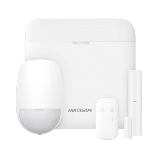 DS-PWA48-KS (AX PRO) KIT de Alarma AX PRO con GSM (3G/4G) / Incluye: 1 Hub con bateria de respaldo / 1 Sensor PIR / 1 Contacto Magnético / 1 Control Remoto / Wi-Fi / Compatible con Hik-Connect P2P