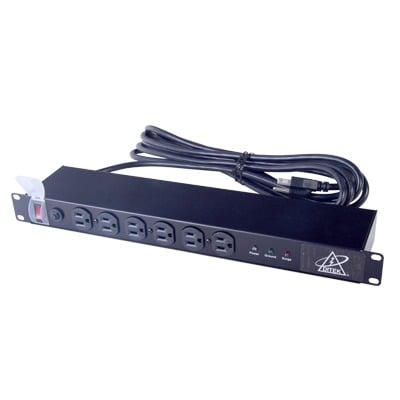 DTK-RMAC12 Protector Contra Sobretensiones de 120 VCA, 15 A, 12 Salidas, Montaje en Rack 1U, Servidores Montados en Rack, Sistemas de Voz, Controladores, Equipos de Video Vigilancia