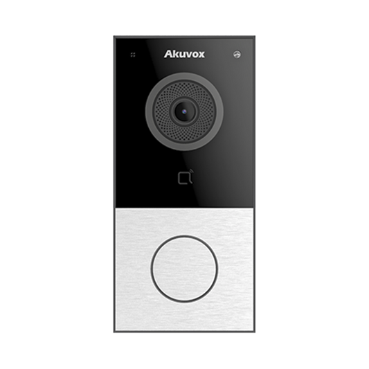 E12W DOORBELL / WIFI / 100% en la Nube / POE / Bluetooth / NFC / Lector de Tarjetas MIFARE / Notificación en APP /  Llamada Telefónica / SIP / ONVIF / IP65 / Cámara 2 MP / Botón con Iluminación / Control de 1 Puerta