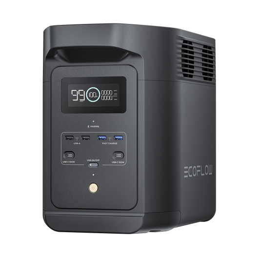 E980 - Estación de Energía Portátil de 980Wh Litio LFP / 10 Puertos AC 500 W (Max. 1000W) / 2 USB-C 100W / Cargador de Coche 10A a 12.6V / Conectividad WiFi y Bluetooth (App) / Carga Solar 500W Max.