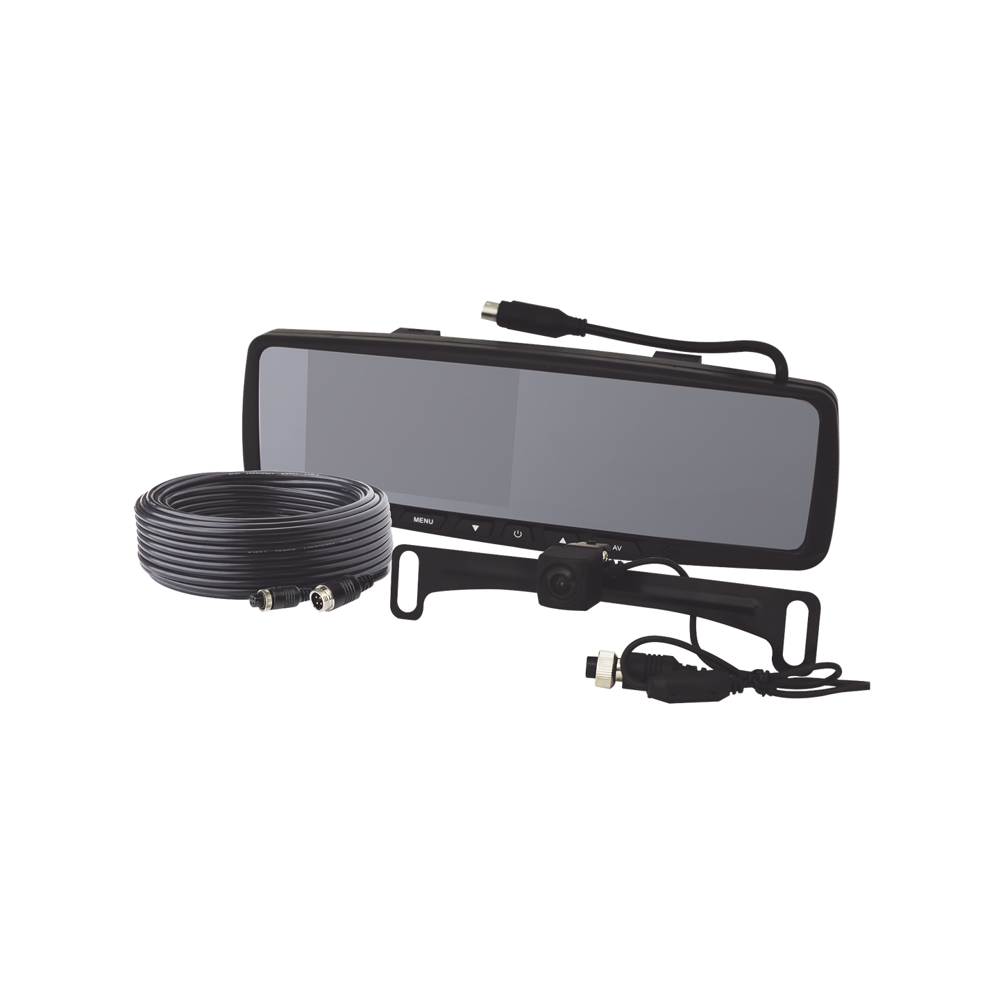 EC4210BK - Sistema alámbrico de reversa con cámara y monitor de 4.3 pulgadas, Incluye cámara para placa de  170°