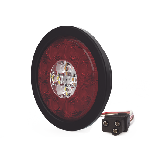ED3040AW - Plafón Circular de 5.4" Para Camiones de Transporte, 16 LED Ultra Brillantes, Color Rojo/Claro/Ambar