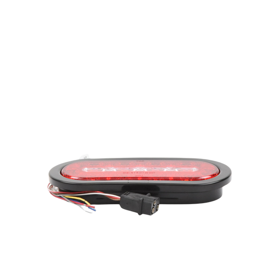 ED3060AW - Plafón Ovalado de 7.5" Para Camiones de Transporte, 18 LED Ultra Brillantes, Color Rojo/Claro/Ambar