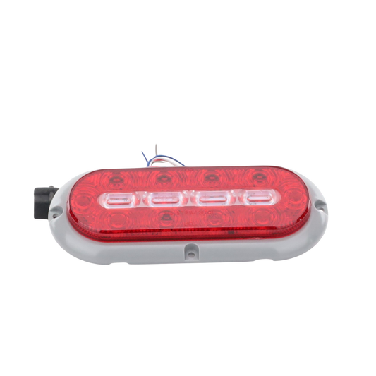 ED3080AW - Plafón Ovalado de 7.5" Para Camiones de Transporte, 18 LED Ultra Brillantes, Color Rojo/Claro/Ambar