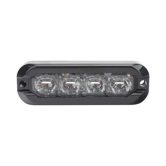 ED3793RB - Luz Auxiliar Flexible 8 LED, Rojo / Azul, Bisel Negro, Lente Transparente