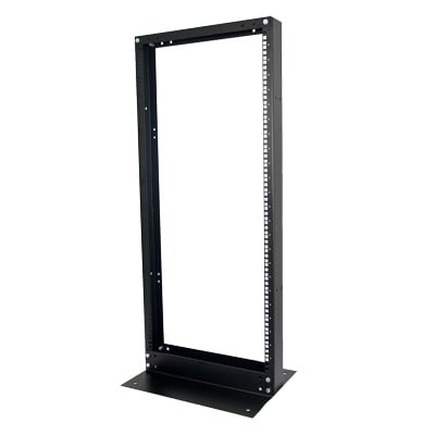 EIRL-5524 Rack de 2 Postes, Estándar 19, 24 Unidades, Fabricado en Acero, Base L para Anclar a Piso.