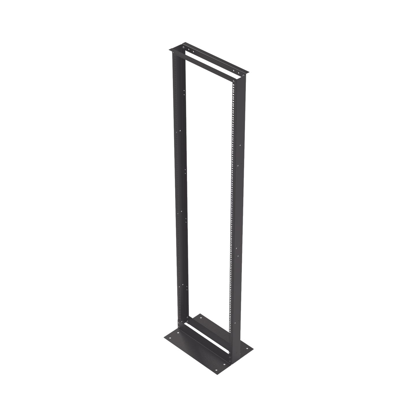 EIRL-5545 Rack de 2 Postes, Estándar 19, 45 Unidades, Fabricado en Acero, Base L para Anclar a Piso.