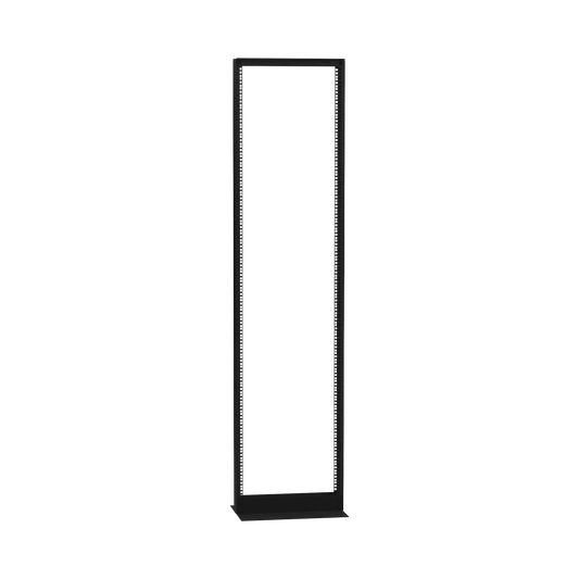 EI-RL-5545-DR - Rack de 2 Postes (Doble Perforación), Estándar 19", 45 Unidades, Fabricado en Acero, Base "L" para Anclar a Piso.