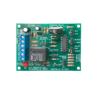 ELK960 - Relevador Con Temporizador / 3-60 Seg o 3-60 Min  / Activación de Disparo Positivo o Negativo / Alimentación 12-24 Vcc