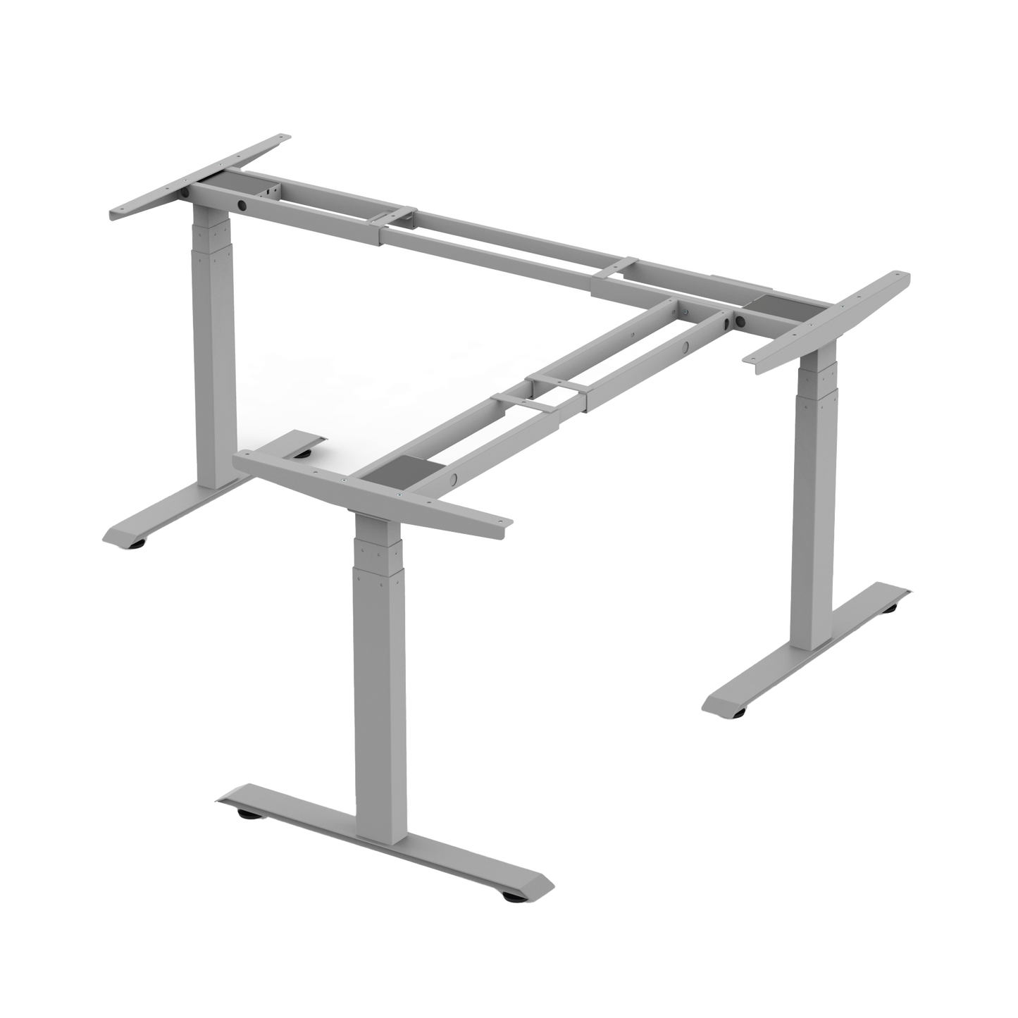 EM33-3A3 - Base de Escritorio Motorizado Profesional Tipo L (3 Columnas) / Altura Ajustable 60-125cm / Estructura Estable / Funcionamiento Suave / 4 Preset de Posiciones / Color Gris / Soporta hasta 150Kg de carga